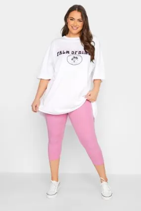 YOURS Curve Pink Cropped Leggings