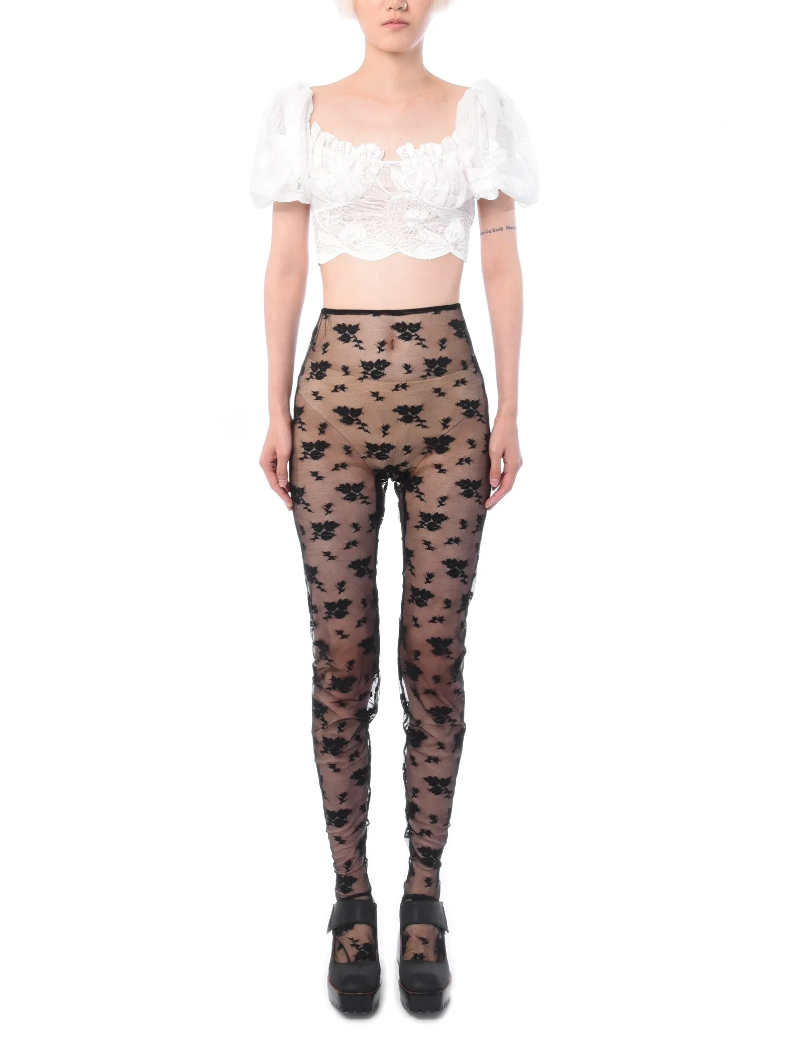 Yuhan Wang Lace Leggings Black