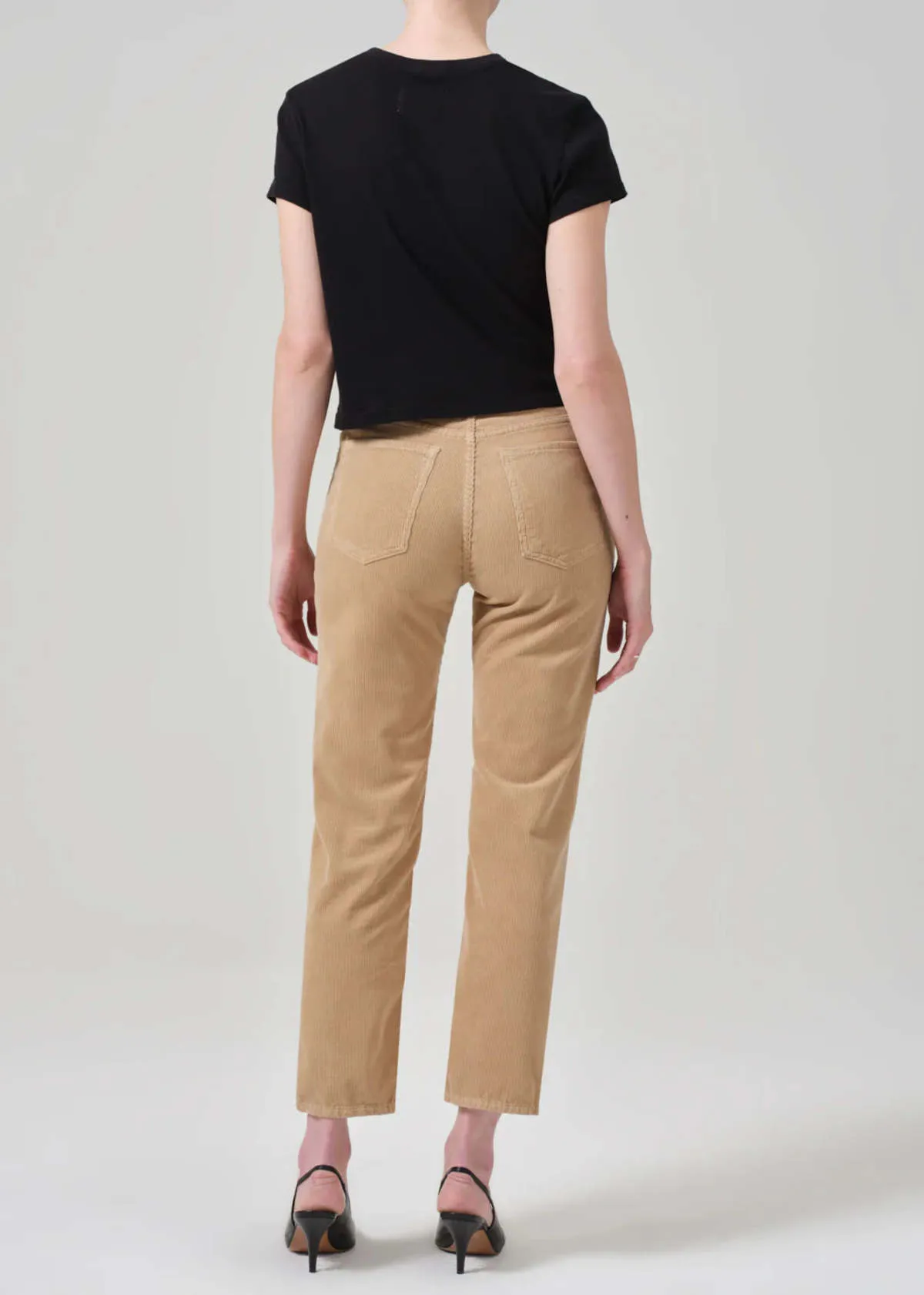 Zurie Ankle Corduroy Pants - Champagne